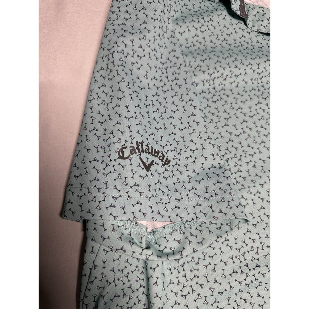 Callaway Mens Golf Martini Print Polo Shirt Short Sleeve Size M OPTI-DRI - Picture 4 of 9